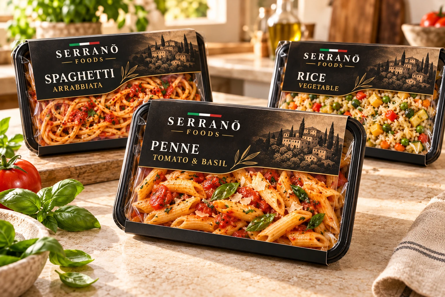 Serranõ ready-made pasta and rice meal collection